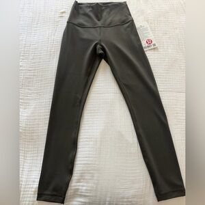 NWT Lululemon Wunder Train HR 25” Dark Olive Green Everlux Leggings Size 4